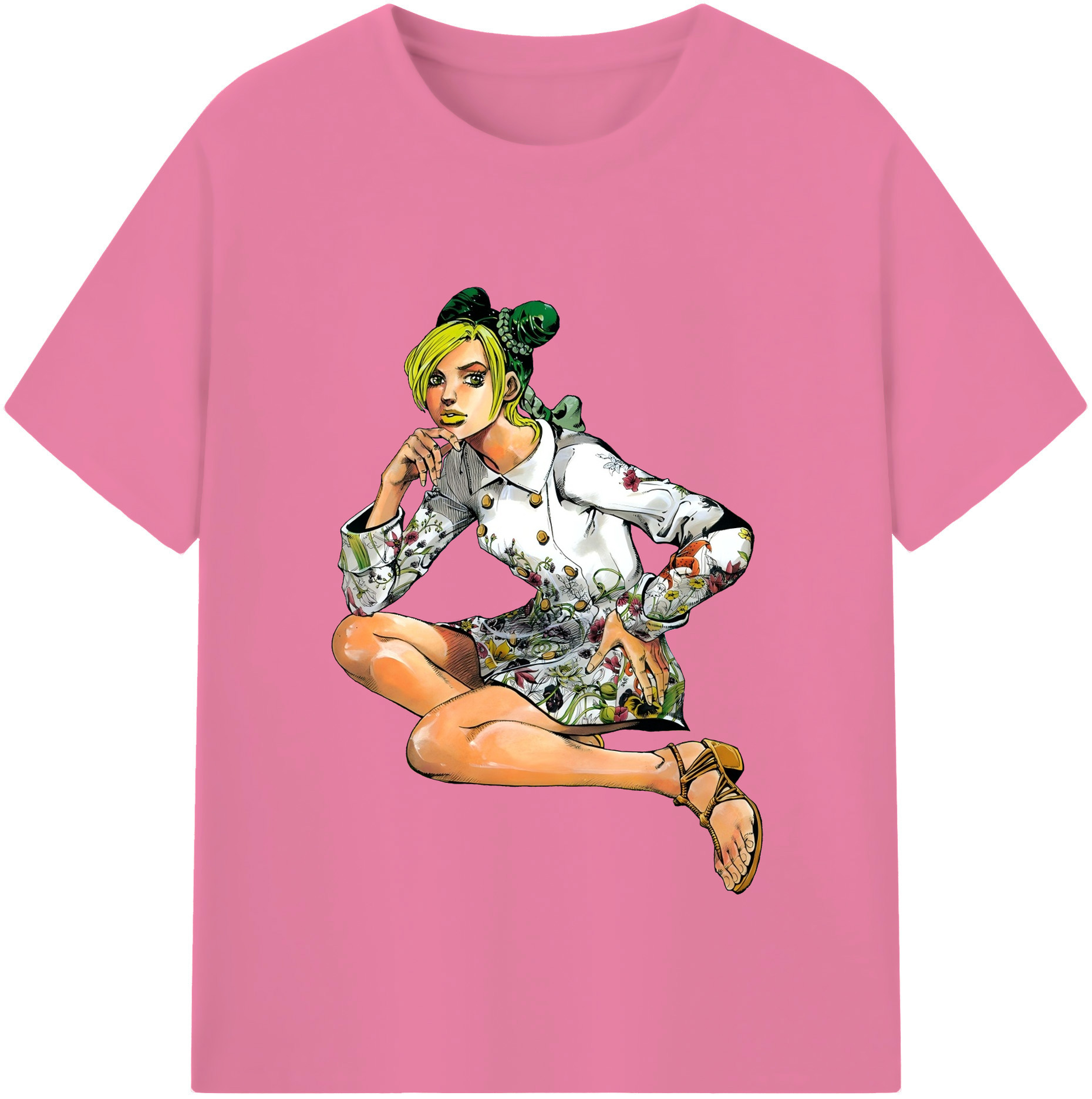 （画像用） "ジョジョの奇妙な冒険 くうじょう ジョリーン JoJo's Bizarre Adventure Jolyne Cujoh " 綿100％半袖Tシャツ（フロントプリント）
